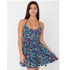Vintage American Apparel Floral Skater Halter Dress